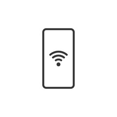 Wi-Fi icon in a smartphone. Internet network connection Vector illustration
