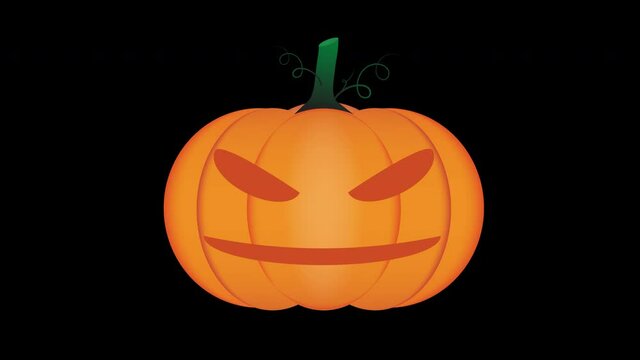 halloween pumpkin laughing loop with alpha channel.