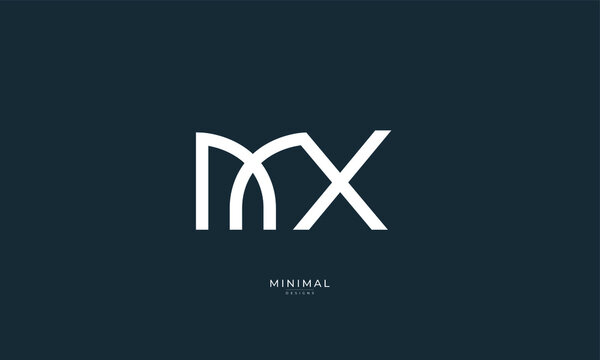 Alphabet letter icon logo MX