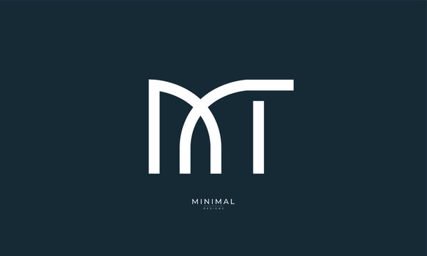 Alphabet letter icon logo MT