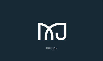 Alphabet letter icon logo MJ