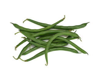 Green beans on white background