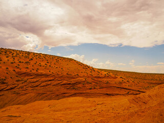 view of amazing sandstone formations Arizona desert at Arizona, USA