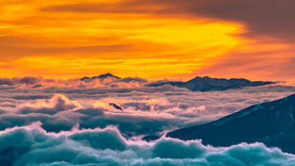 sunrise in the mountains