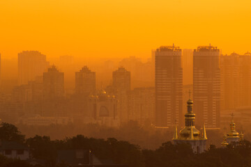 Kyiv landscape at dawn