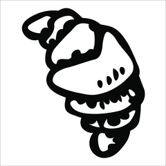Croissant. Single vector doodle illustration. Hand drawing.