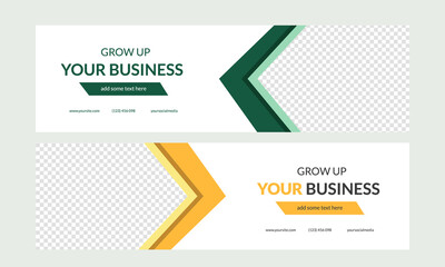 Web Banner Social Media Template Green and Yellow Modern Design