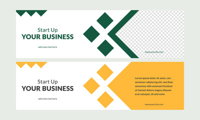 Web Banner Social Media Template Green and Yellow Modern Design