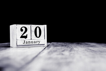 January 20th, 20 January, Twentieth of January, calendar month - date or anniversary or birthday
