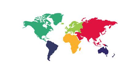 Continents, great design for any purposes. Worldwide vector - obrazy, fototapety, plakaty