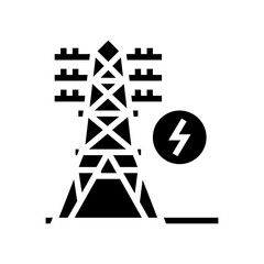electrical tower glyph icon vector. electrical tower sign. isolated contour symbol black illustration