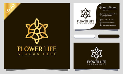 Golden Flower Rose logo design vector illustration, minimalist elegant, modern company and business card