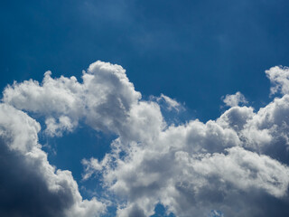 White clouds and blue sky.