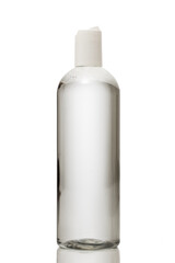 shampoo transparent clear plastic bottle with white cap for mockup