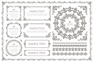 set of vintage design elements