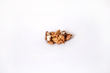 
Nuts on a white background. Walnuts.
Walnut and cracked walnut. Fresh walnuts. Walnuts for sale in the market. Natural nuts. Chopped walnuts.
Creative walnut mockup. Isolated nuts. Nuts background. 