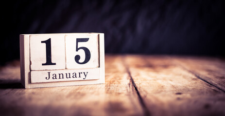 January 15th, 15 January,  Fifteenth of January, calendar month - date or anniversary or birthday