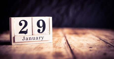 January 29th, 29 January, Twenty Ninth of January, calendar month - date or anniversary or birthday