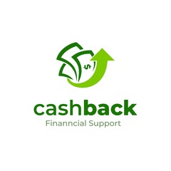 Cashback logo vector design. Money logo template. Business and finance icon. Money with arrow up. Currency. Financial support.