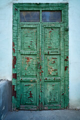 Оld typical vintage wooden door