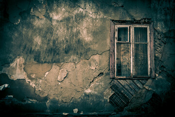 Awful scary mystical horror abstract scary dark background to Hellolwin. Wall surface with the...
