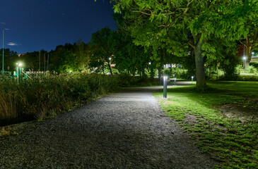 Beach walk at the north side of Gustavsberg harbor on a starry night
