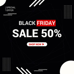 Black Friday Sale with discount. Vector illustration