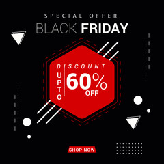 Black Friday Sale with discount. Vector illustration