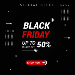 Black Friday Sale with discount. Vector illustration