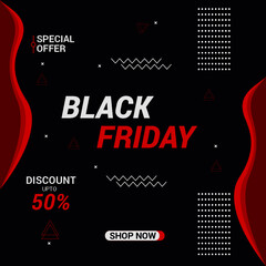 Black Friday Sale with discount. Vector illustration