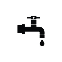 Water faucet icon vector isolated on white, logo sign and symbol.