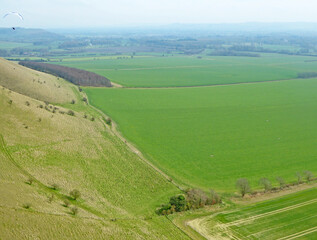 Aerial view of the Pewsey Vale at Golden Ball