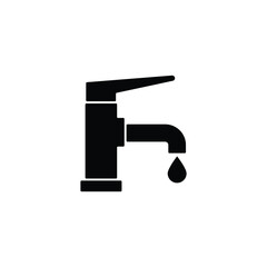 Water faucet icon vector isolated on white, logo sign and symbol.