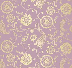 traditional paisley floral pattern , textile , Rajasthan, India	