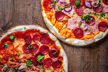 pepperoni pizza and Pizza 