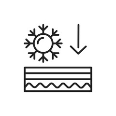 Frostbite of the skin black line icon. Skin layer. 