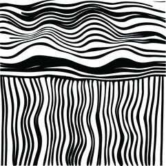 Wavy horizontal stripes alternate with vertical lines.