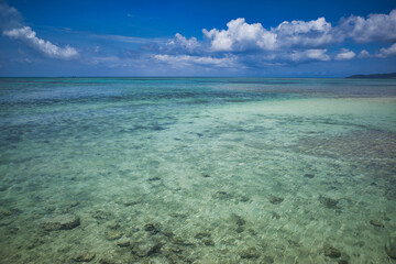 沖縄県八重山諸島 竹富島 西桟橋から見た海