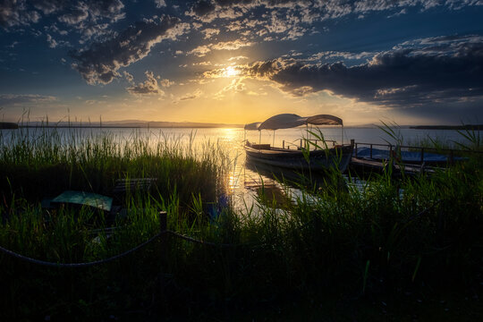 Atardecer en la albufera de Valencia
