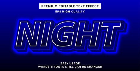 Editable text effect night