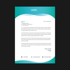 Professional business letterhead design with geometric shapes. Creative & clean business style print ready letterhead for corporate offices. Vector graphic design.