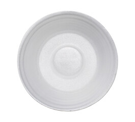 Styrofoam bowl top view (with clipping path) isolated on white background