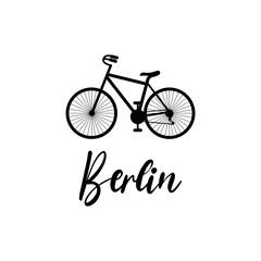 Fototapeta na wymiar Vector Bicycle Icon Symbol emblem Bike in Berlin city