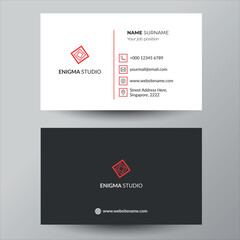 Simple red and black corporate business card design