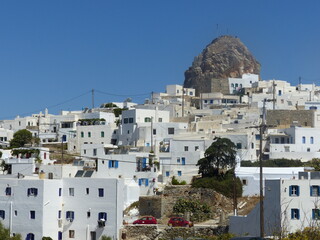 Naklejka premium Villaggio tradizionale a Chora nell'isola di Amorgos nelle Cicladi in Grecia.