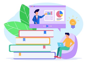 Illustration vector graphic cartoon character of business education