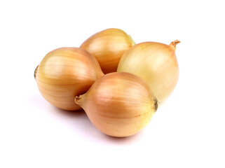 Onion isolated on a white background. Ripe onion. Healthy food. Vegan food. Vegetables