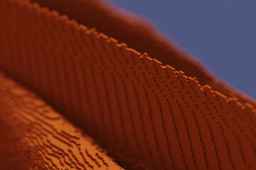 orange voxels block abstract background computer generated