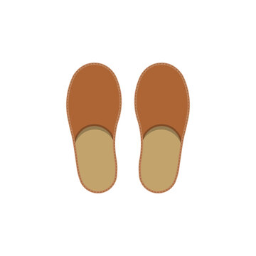 Slippers icon. Pair of home slippers. Vector illustration. 