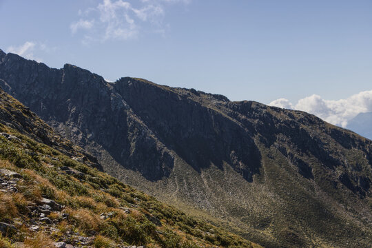 among many valleys in the highlands of northern italy this is in the middle of south tyrol and the view on the the side flank upwards to mount hirzer peak.